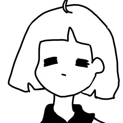 16张可爱女生黑白简笔画头像 高清无水印合集