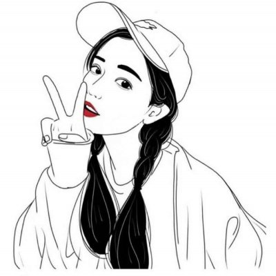 24张高清黑白时尚女生手绘头像合集