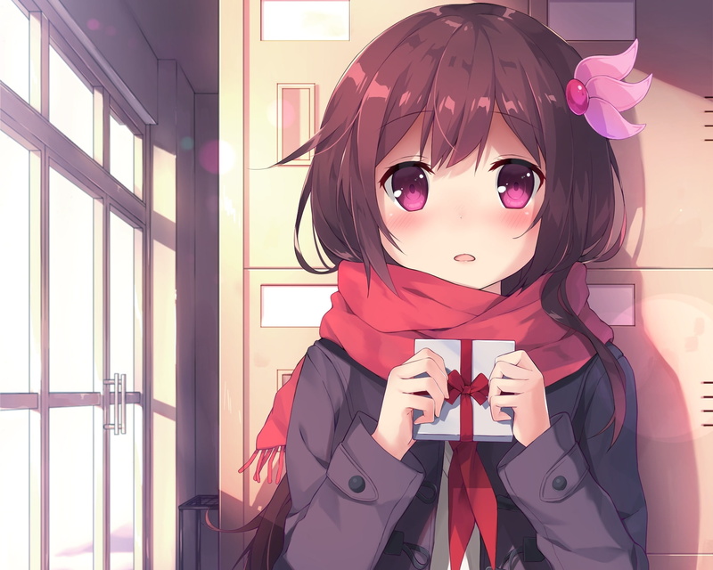 情人节二次元戴眼镜少女壁纸
