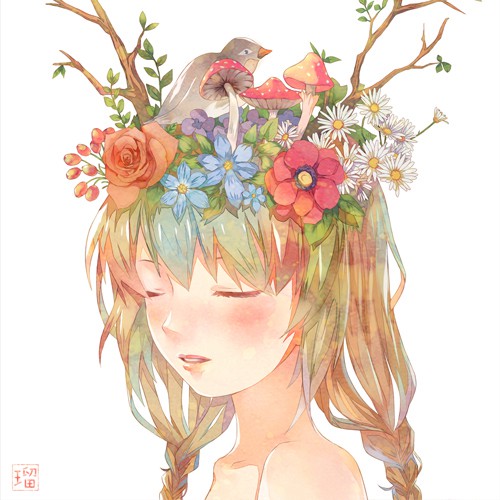 8张氛围感拉满的孤寂唯美女生漫画头像