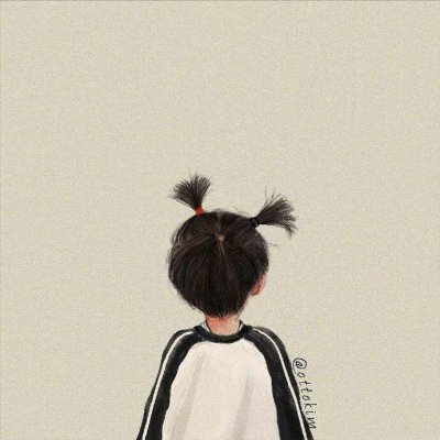9张高清文艺手绘女生背影头像 适合当头像的氛围感手绘图