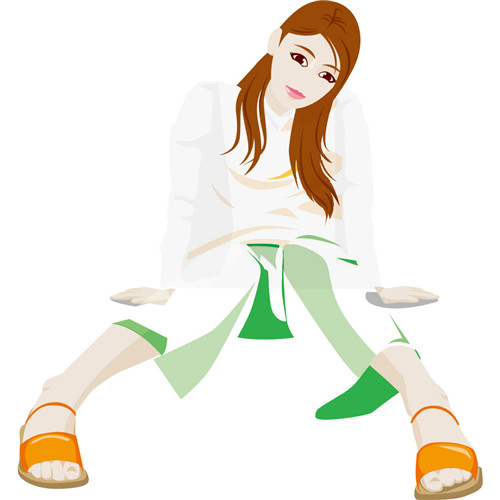 15款不同坐姿的动漫女生头像 含M坐鸭子坐等经典姿势