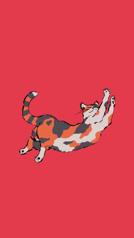 软萌治愈！这套猫咪插画壁纸太适合当手机背景了