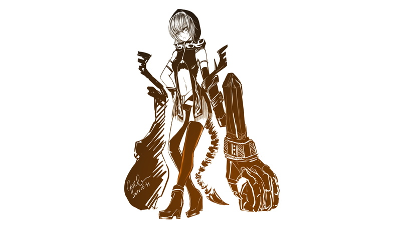 绝美黑岩射手白衣少女壁纸