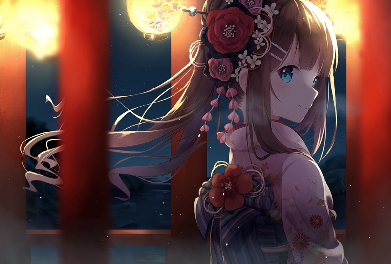 动漫氛围感壁纸合集：蓝眼和服少女到七大罪女主都有