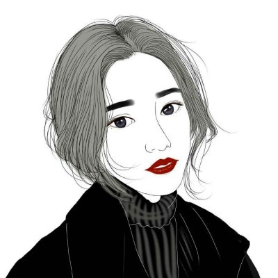 24张高清黑白时尚女生手绘头像合集