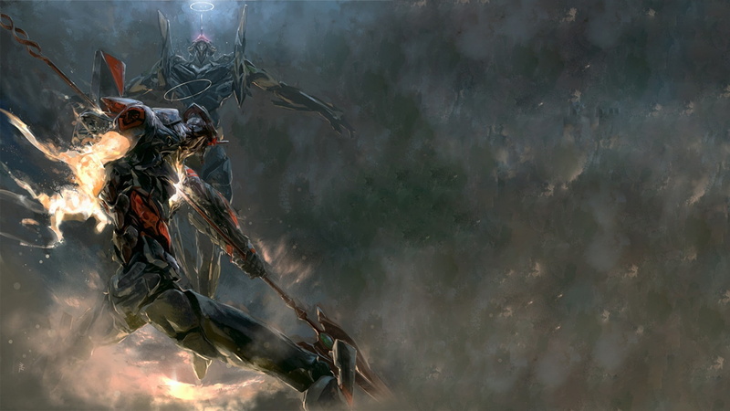 EVA五号机大战荒野异兽 新世纪福音战士高清壁纸