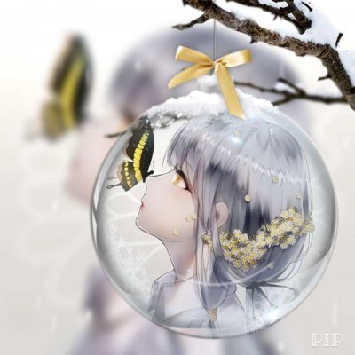 带蝴蝶的动漫女生头像合集 12张高清唯美头像分享