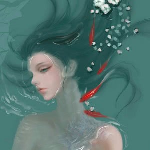 水里藏着emo的漫画女生头像，就这一张