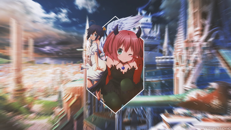 四k动漫壁纸来啦！中二病少女小鸟游六花和七宫智音的画中画美图