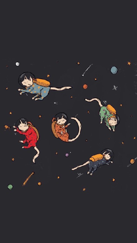 软萌治愈！这套猫咪插画壁纸太适合当手机背景了