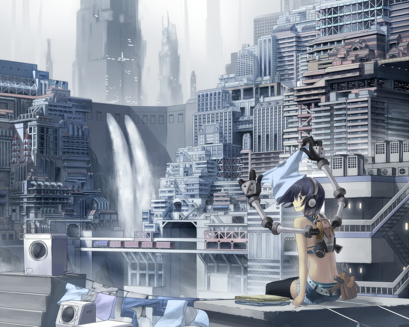 氛围感拉满的科幻少女耳机壁纸合集