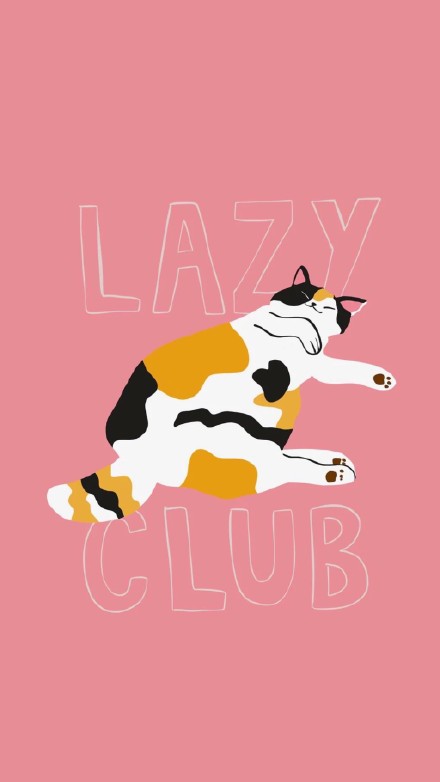软萌治愈！这套猫咪插画壁纸太适合当手机背景了