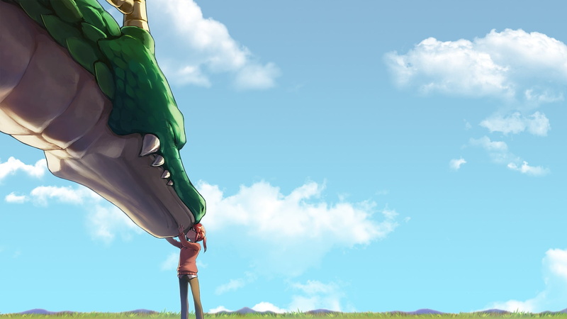 《小林家的龙女仆》托尔主题壁纸合集 低角度拍的绿系少女童年感拉满