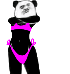 大长腿熊猫头性感内衣系列表情包第二弹