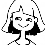 16张可爱女生黑白简笔画头像 高清无水印合集