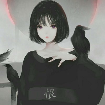 30张高冷霸气黑衣小恶魔动漫女头 高清女生头像合集
