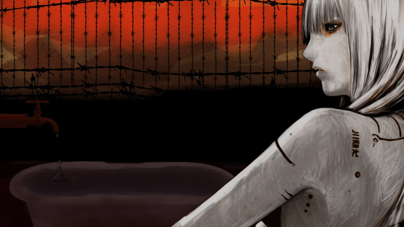 《Blame!》系列黑白风动漫壁纸 单人少女肖像合集