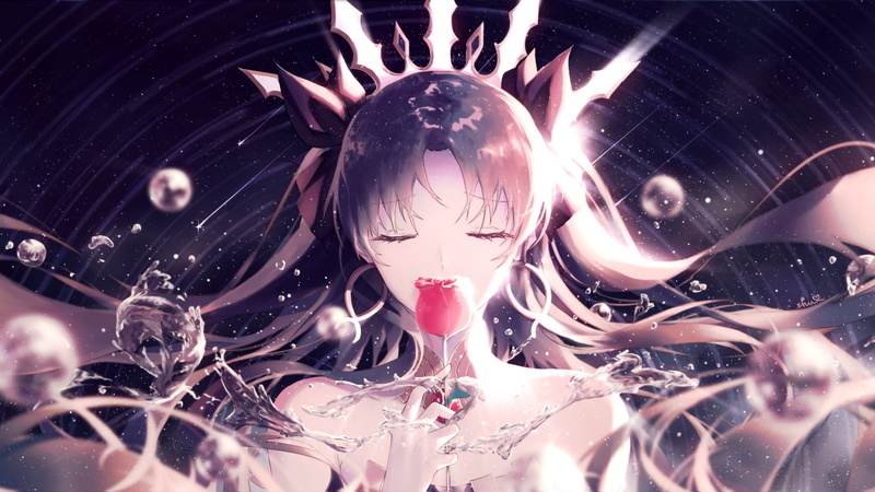 Fate冠位指定伊什塔尔绝美壁纸来袭！闭眼花系少女漫画风拉满