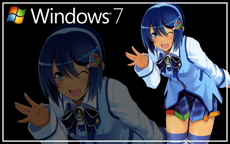 Windows7萌娘壁纸！窗边奈奈美1080P高清动漫壁纸