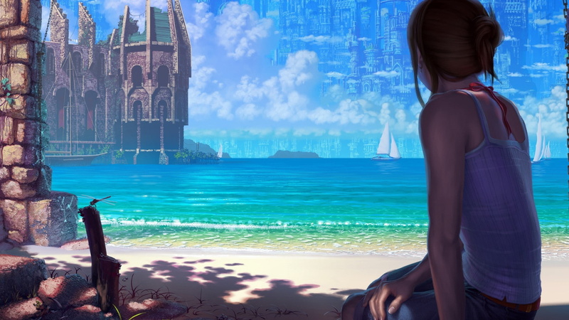 绝美动漫壁纸合集 海边帆船奇幻场景