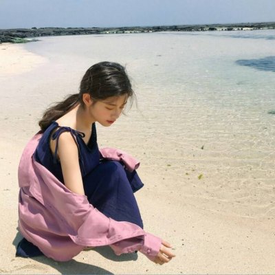 34张高清好看的女生唯美海边QQ头像合集