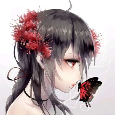 带蝴蝶的动漫女生头像合集 12张高清唯美头像分享