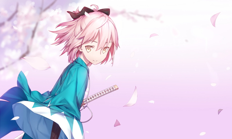 《命运系列樱saber持太刀2K高清壁纸 动漫少女氛围感拉满》