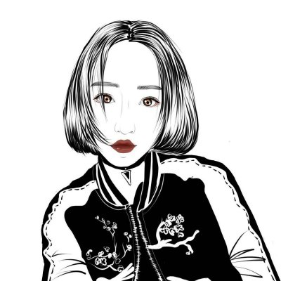 24张高清黑白时尚女生手绘头像合集