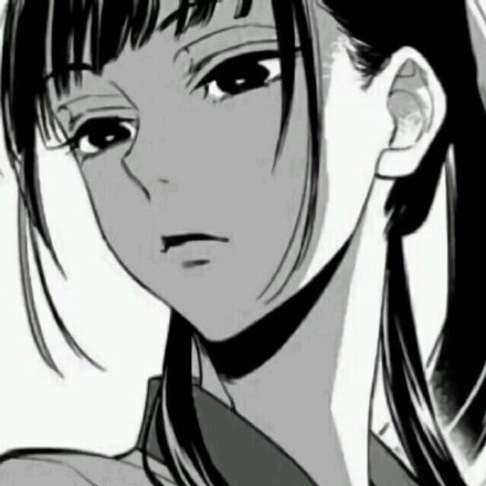 黑白动漫风格女生头像合集