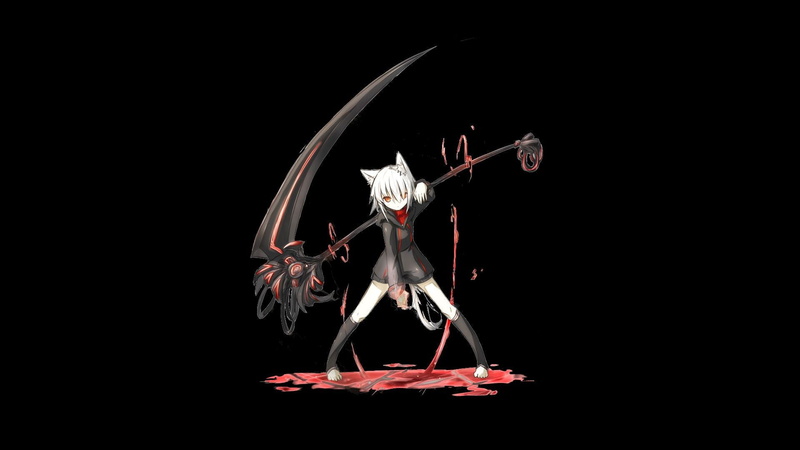 这套暗黑系壁纸把骷髅和二次元少女结合了，氛围感拉满