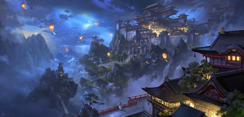 深夜山间灯笼与动漫原景 1080P高清壁纸合集
