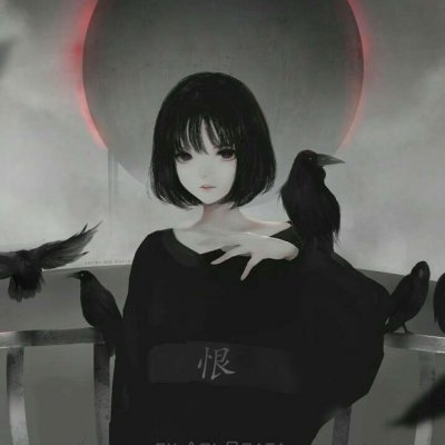 黑化漂亮少女动漫头像 34张高清二次元黑化女生头像合集