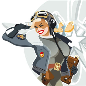 女飞行员卡通头像合集 一共10张人物头像素材