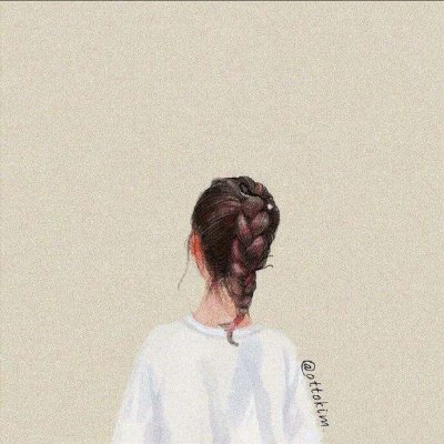 9张高清文艺手绘女生背影头像 适合当头像的氛围感手绘图