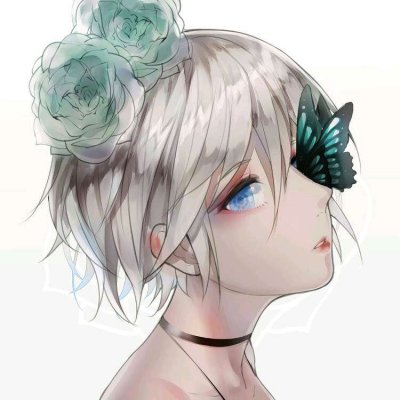 带蝴蝶的伤感动漫女生头像 6张高清合集