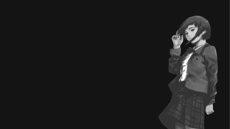 《玲音》黑白侧影壁纸！1080P高清二次元少女壁纸素材