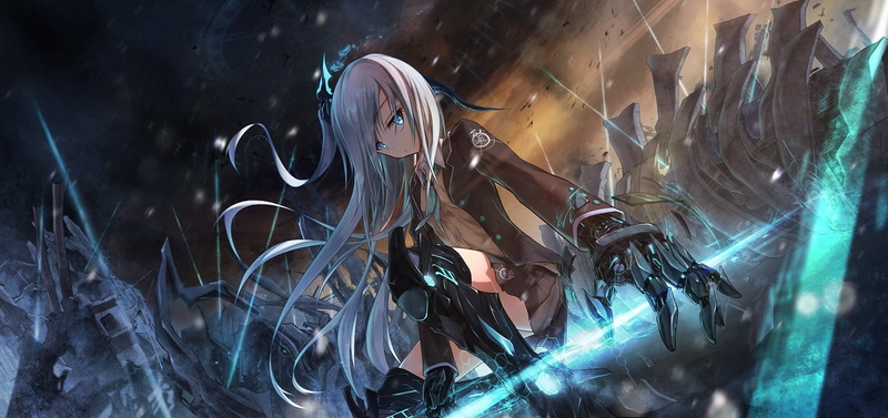 银发蓝眼机甲少女壁纸合集 校服和风原创角色高清图