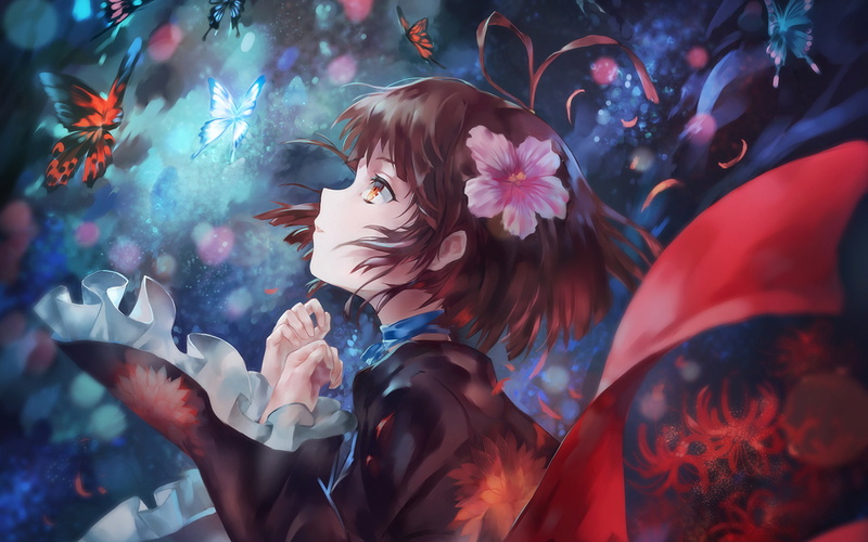 甲铁城的无名绝美壁纸！短发红眸少女浴衣高跟太绝了