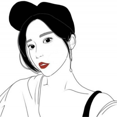 24张高清黑白时尚女生手绘头像合集