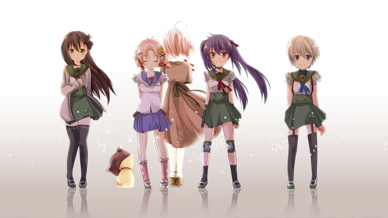 学园孤岛少女们的纯白棚拍壁纸