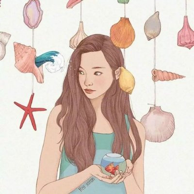 26张高清简约款！适合当微信头像的手绘女生头像合集