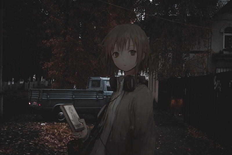 深夜氛围感拉满！短发二次元少女耳机壁纸合集