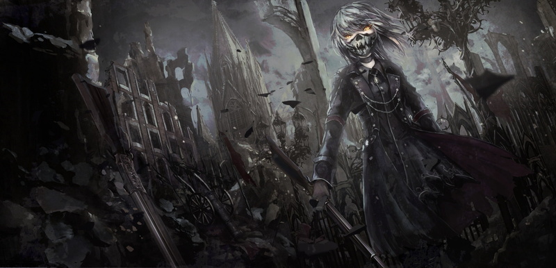 哥特暗黑风动漫少女与废弃废墟壁纸合集