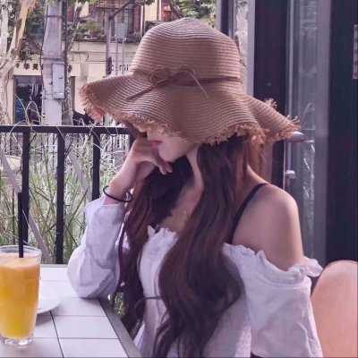 18张高清好看的女生戴帽子背影/侧脸QQ头像