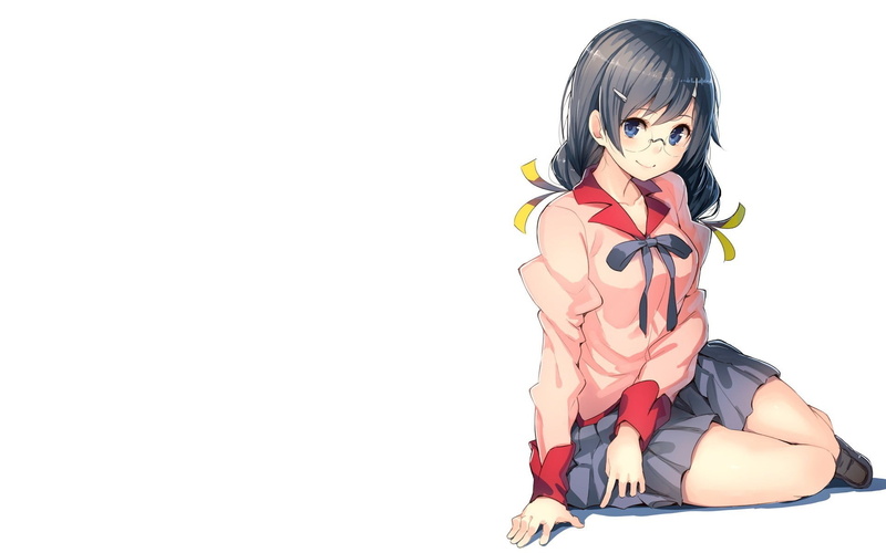《化物语羽川翼壁纸 穿校服的猫系少女太绝了》