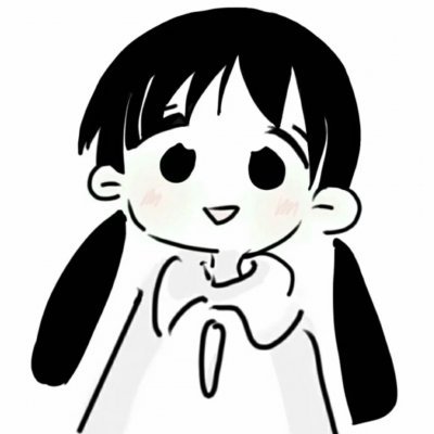 16张可爱女生黑白简笔画头像 高清无水印合集