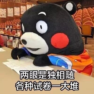 期末复习emo了？这套熊本熊版《一人我饮酒醉》表情包太绝了