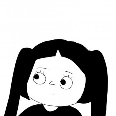 16张可爱女生黑白简笔画头像 高清无水印合集