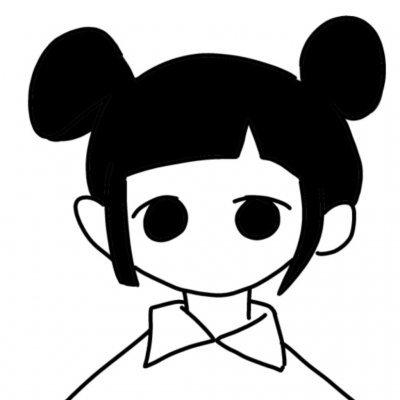 16张可爱女生黑白简笔画头像 高清无水印合集